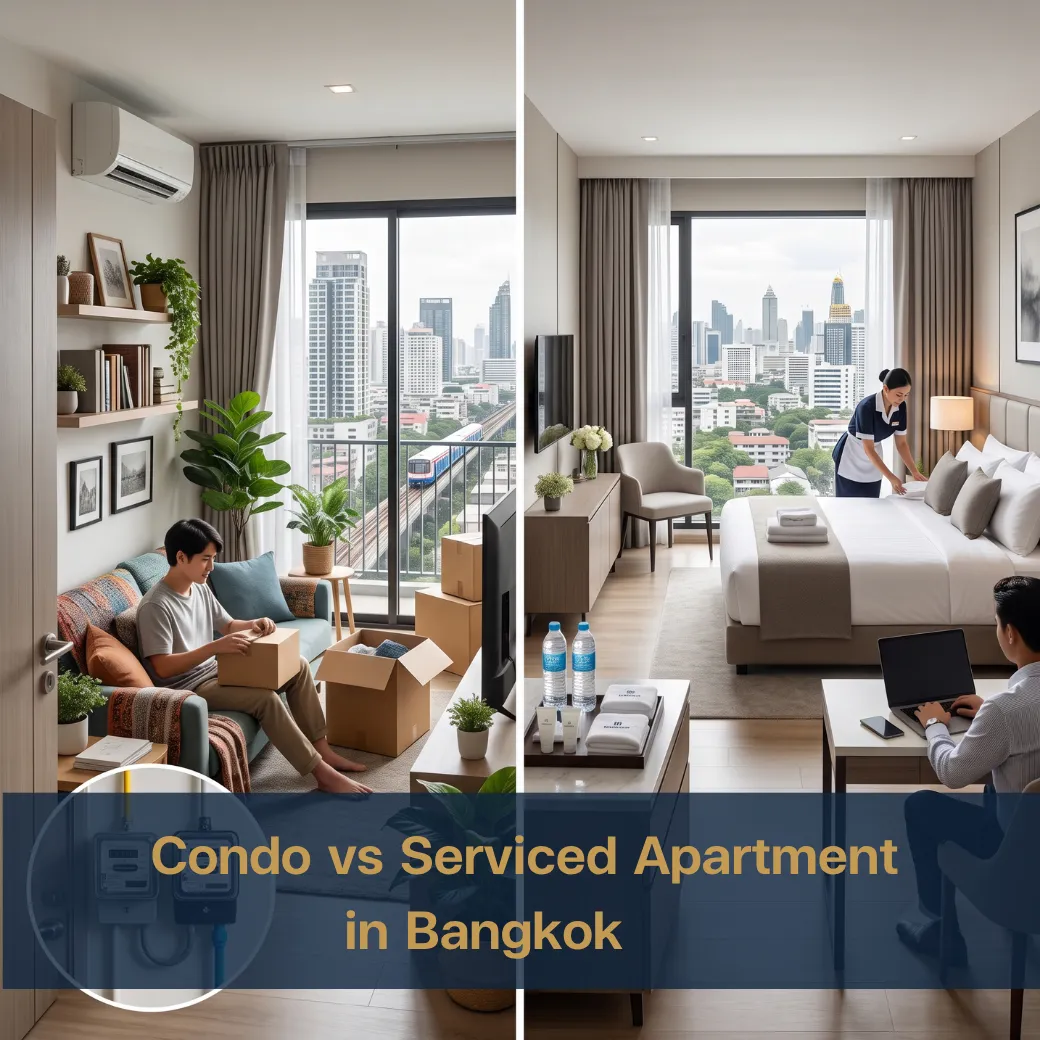 เช่าคอนโด vs เซอร์วิสอพาร์ทเมนท์ (1-3 เดือนในกรุงเทพฯ) เลือกแบบไหนดี?
